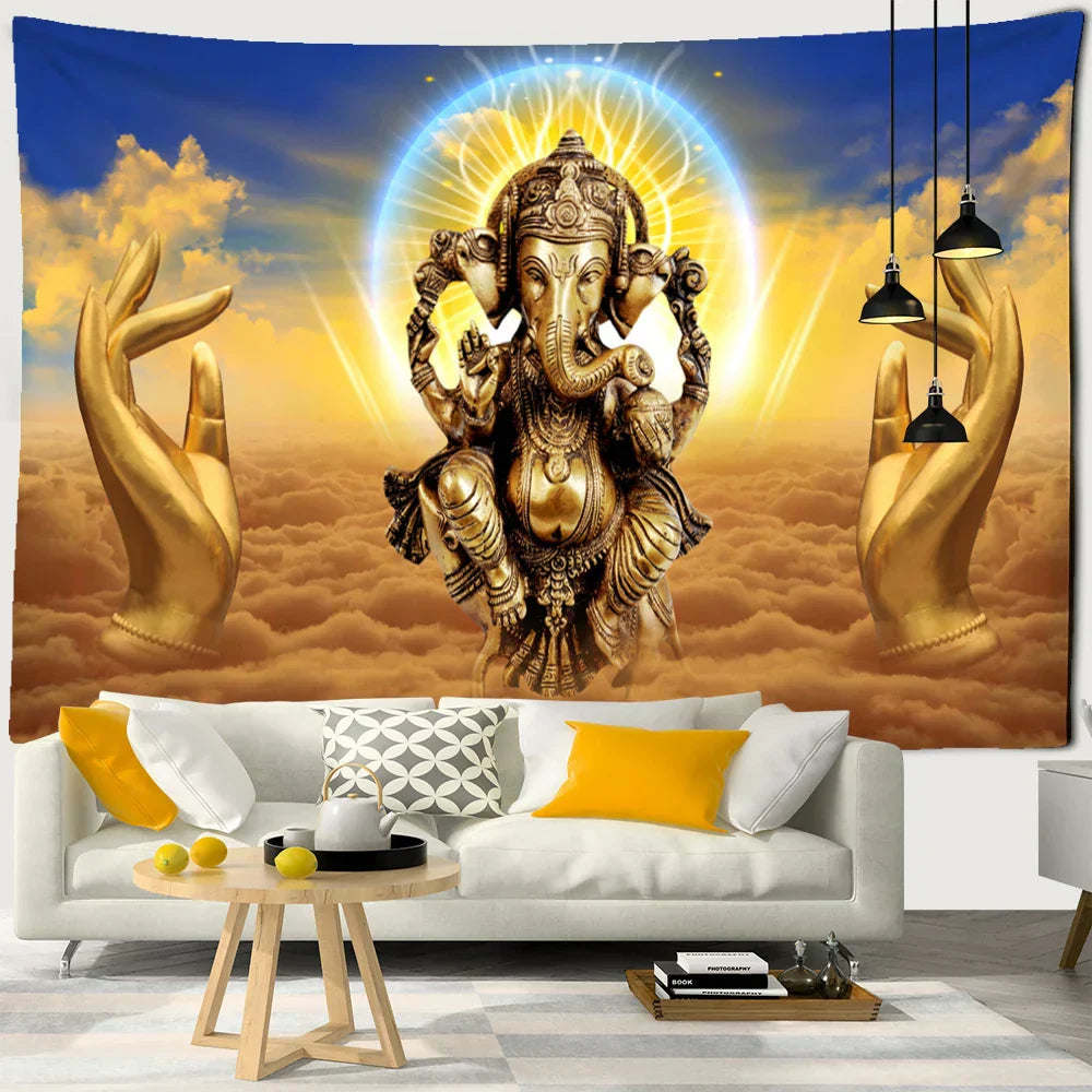 DecorBites™ Elephant Bergamot Tapestry Wall Hanging for Bohemian Home Decor
