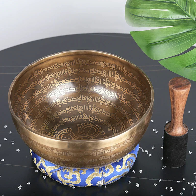 DecorBites™ 24cm Tibetan Singing Bowl for Yoga Music Therapy and Meditation
