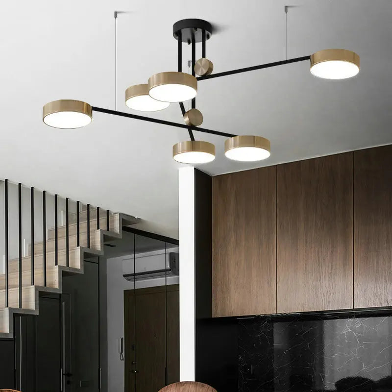 DecorBites™ Geometric LED Chandelier for Contemporary Living & Dining Room Decor