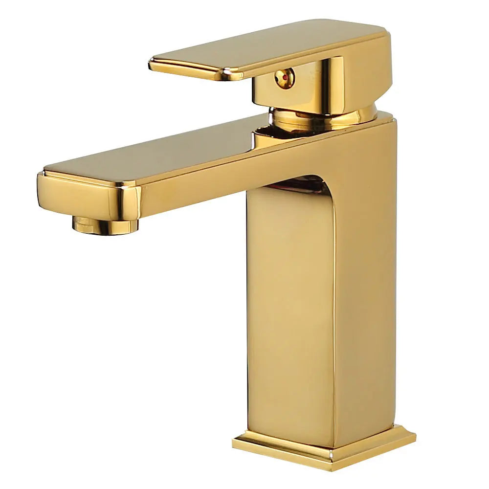 صنبور حوض Gold DecorBites™‎: صنبور حوض حمام بمقبض واحد وخلاط حوض نحاسي