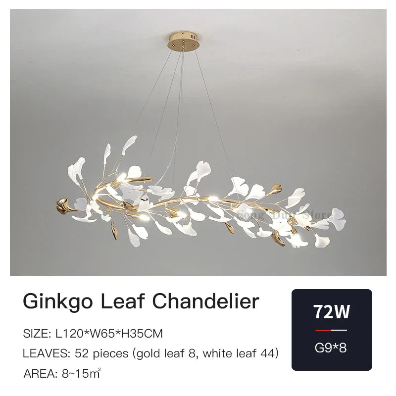 DecorBites™ Ginkgo Ceramic Chandelier: Luxury Pendant Lights for Dining & Living Room