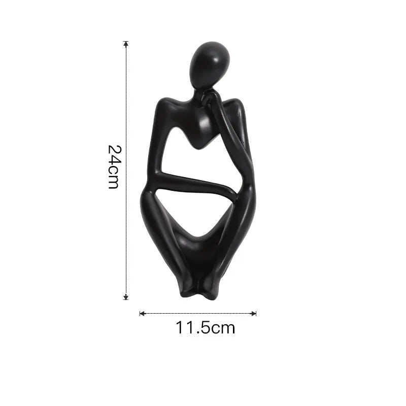 DecorBites™ Abstract Thinker Woman Figurine Resin Sculpture Modern Art Decor Craft Ornament