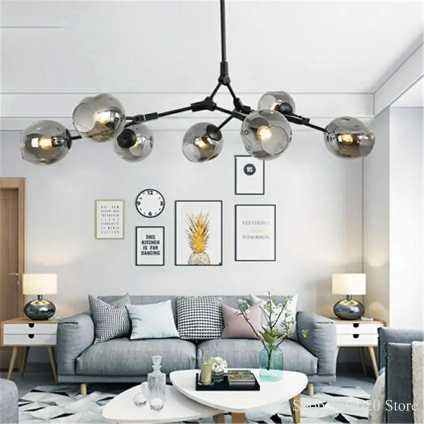 ثريا كرة ليد من DecorBites™: إضاءة معلقة زجاجية عصرية للمطبخ