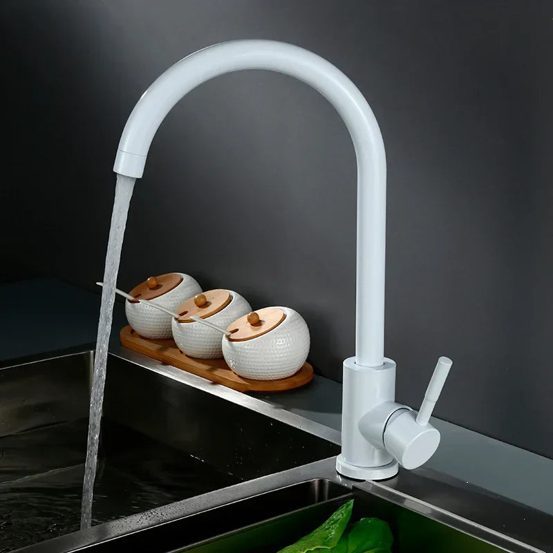 DecorBites™ Kitchen Faucet Hot Cold Water Mixer - Matte Black/Brushed Nickel Kitchen Taps