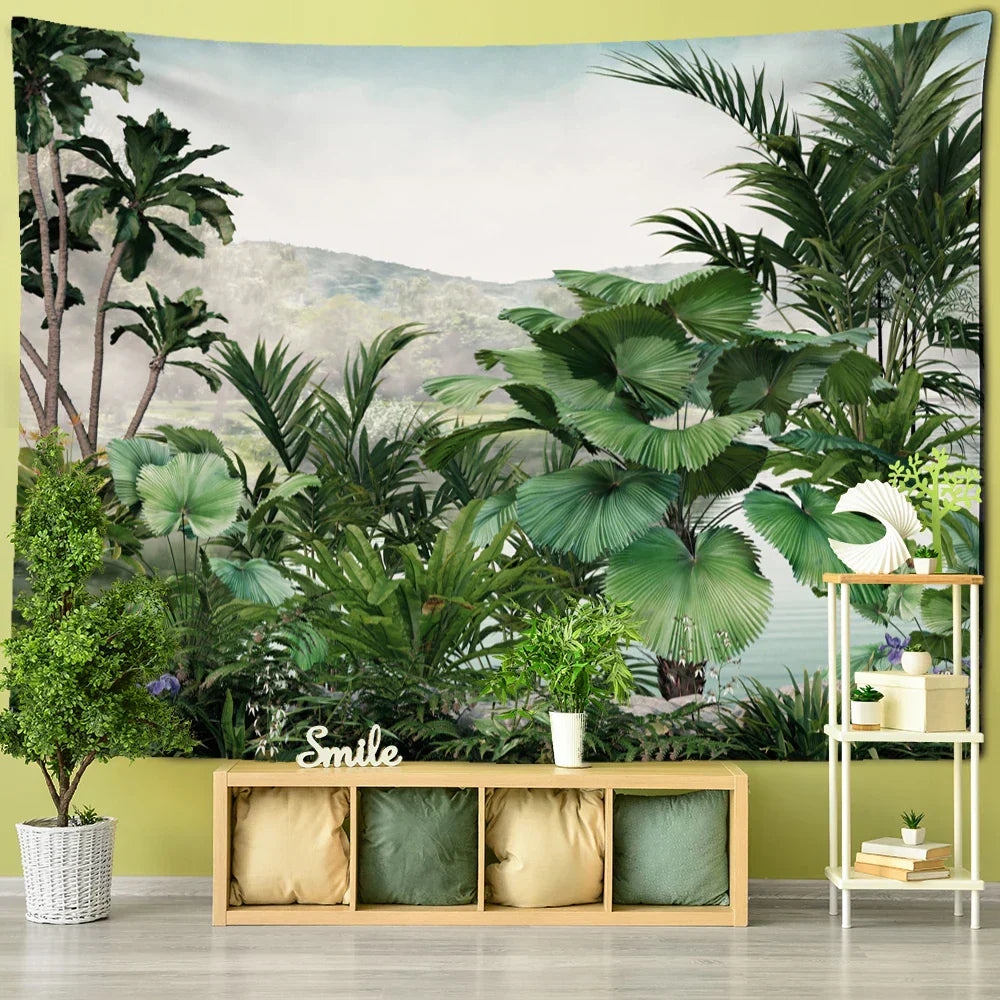 DecorBites™ Ethorn Palm Plant Tapestry Wall Hanging Psychedelic Home Decor