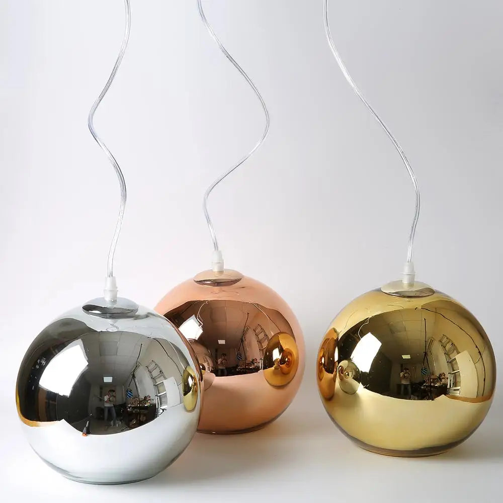 DecorBites™ Golden Ball Glass Pendant Light LED Kitchen Living Room Cafe Hanglamp