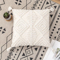 DecorBites™ Ivory Cotton Loop Tufted Cushion Cover for Home Decoration