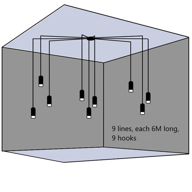 DecorBites™ Industrial Iron Art LED Pendant Light - Black Minimalist Wall Lamp