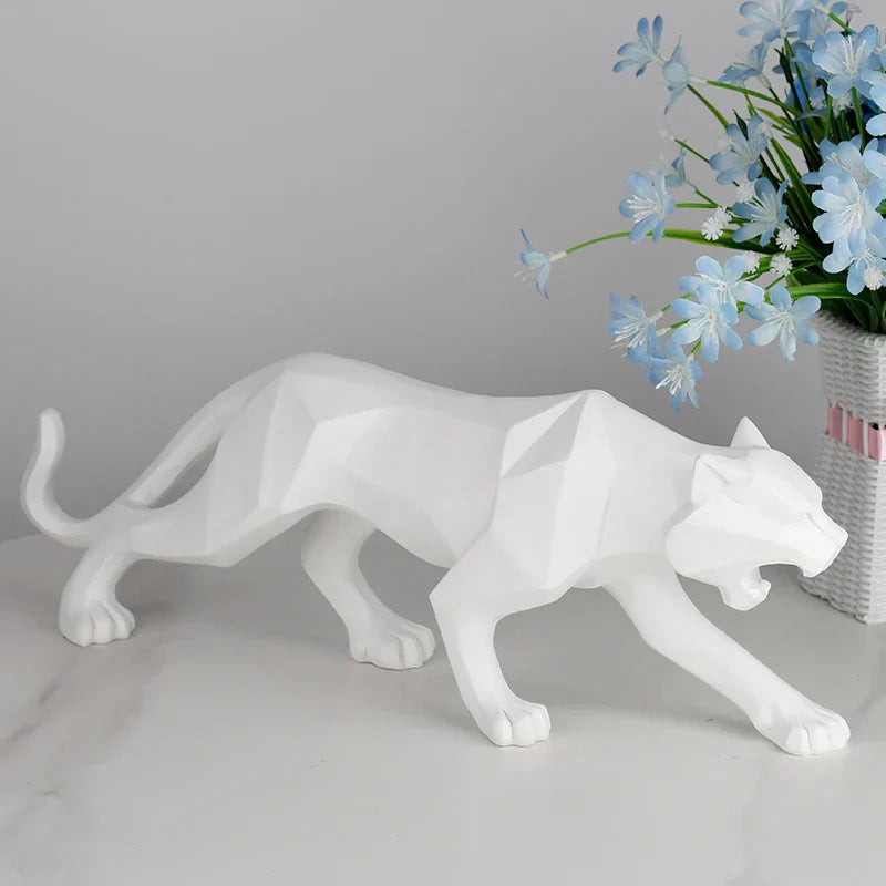 DecorBites™ Black Panther Resin Geometric Statue Decor Ornament