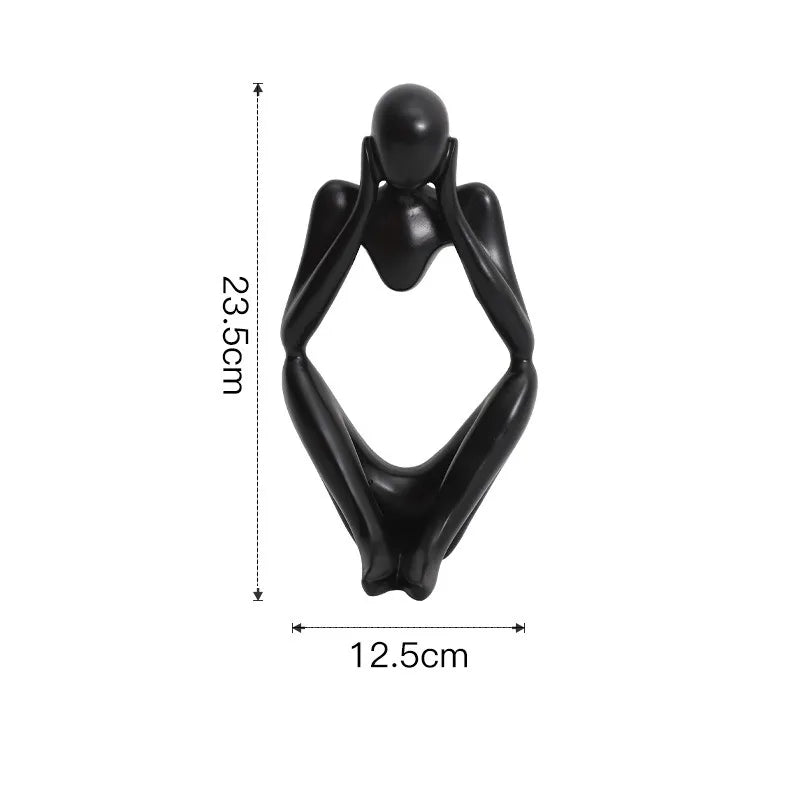 DecorBites™ Abstract Thinker Woman Figurine Resin Sculpture Modern Art Decor Craft Ornament