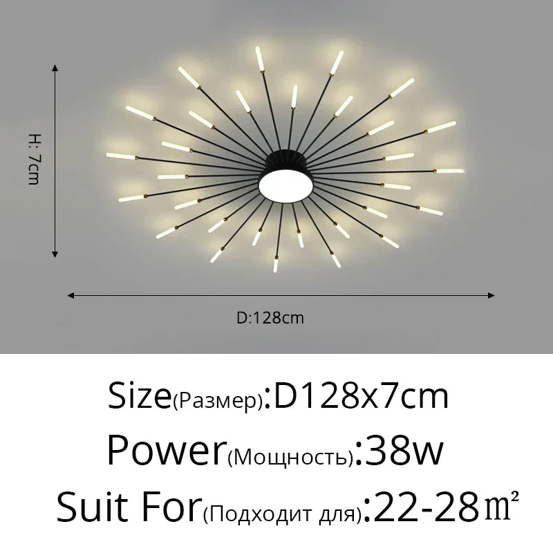 وحدة إضاءة سقف LED أكريليك DecorBites™ لغرفة النوم والردهة وغرفة المعيشة وغرف الأطفال، تصميم عصري لامع
