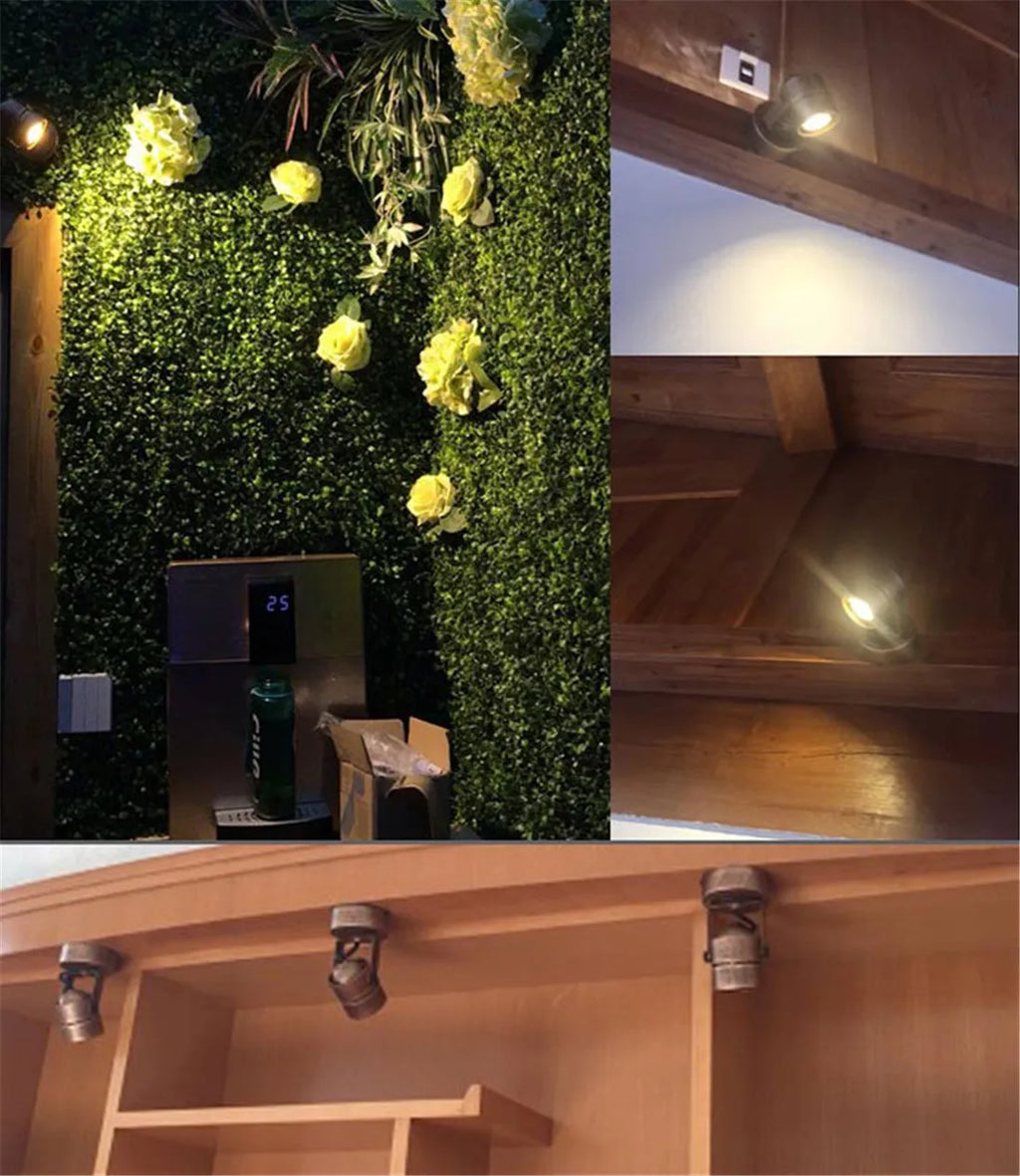 DecorBites™ مصابيح سقف صناعية صغيرة كاشفة - مصابيح برونزية كلاسيكية قابلة للتعديل