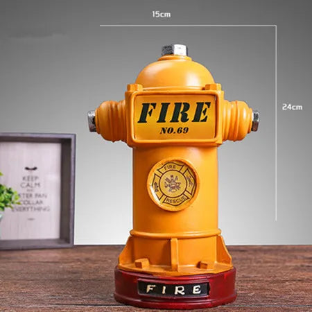 DecorBites™ 24cm Fire Hydrant Piggy Bank & Fire Extinguisher Figurine Home Decor