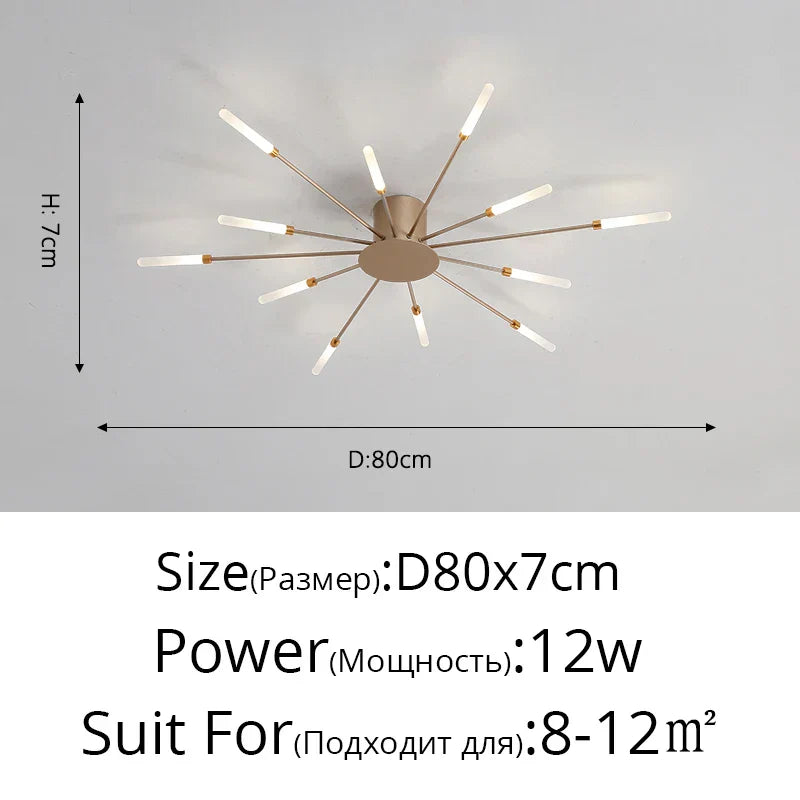 وحدة إضاءة سقف LED أكريليك DecorBites™ لغرفة النوم والردهة وغرفة المعيشة وغرف الأطفال، تصميم عصري لامع