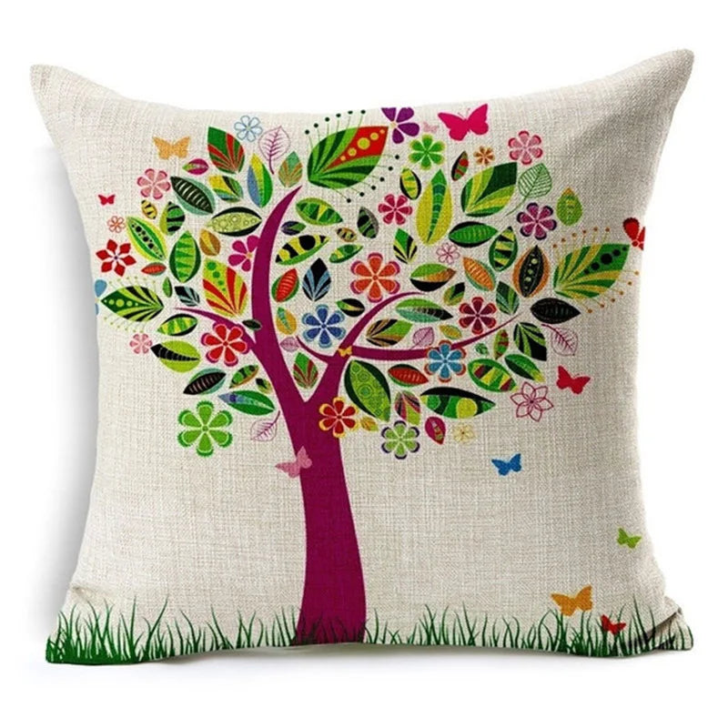 DecorBites™ Green Leaves Decorative Throw Pillowcase 45*45cm for Sofa Home Decor