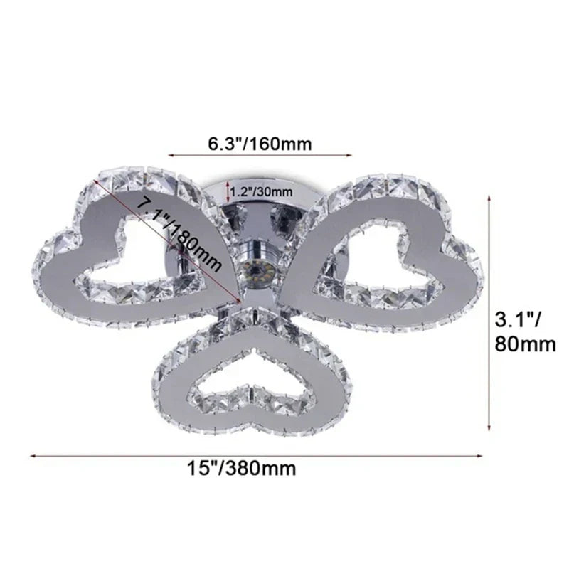 DecorBites™ Crystal LED Ceiling Chandelier for Modern Living Room Decor Luxe Lighting Fixtures