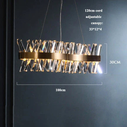 ثريا LED ذهبية كريستالية من DecorBites™ لغرفة الطعام