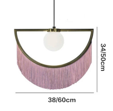 DecorBites™ Coloured Tassel Glass Ball Pendant Light for Boho Minimalist Style Bedroom & Restaurant