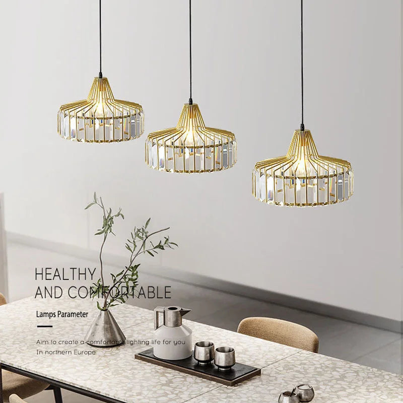 ثريا متدلية كريستال K9 من DecorBites™ مصباح سقف حديث لغرفة المعيشة ديكور قاعة LED