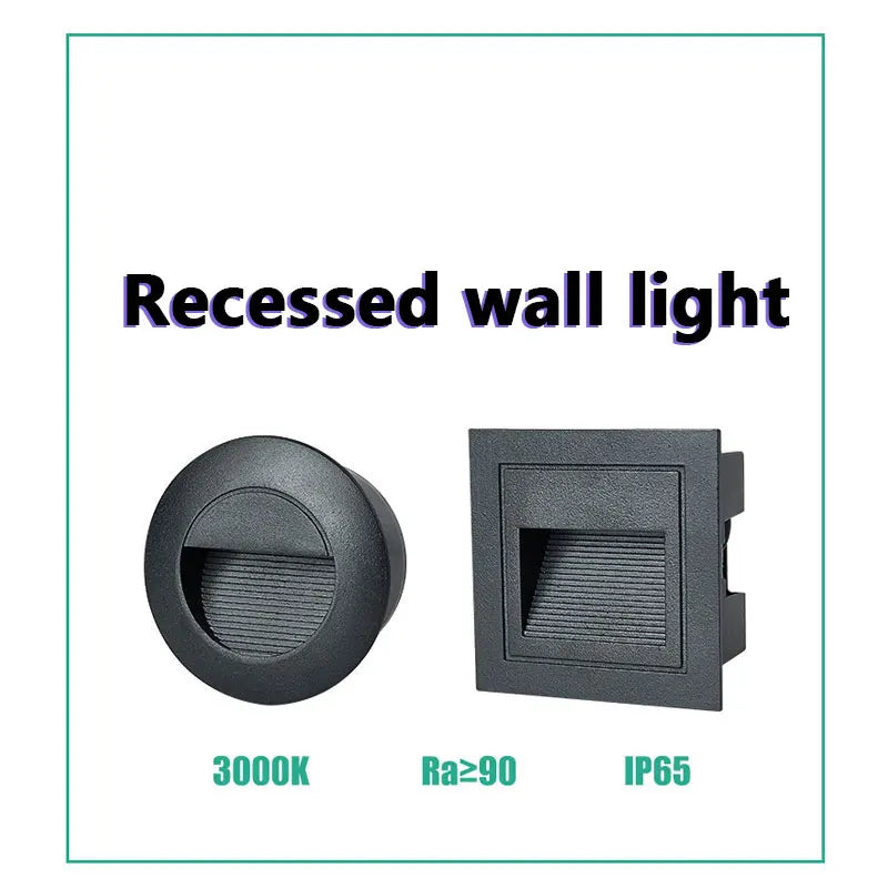 DecorBites™ 3W IP65 Waterproof Embedded Step Lights for Staircase Corridor & Outdoor Walls