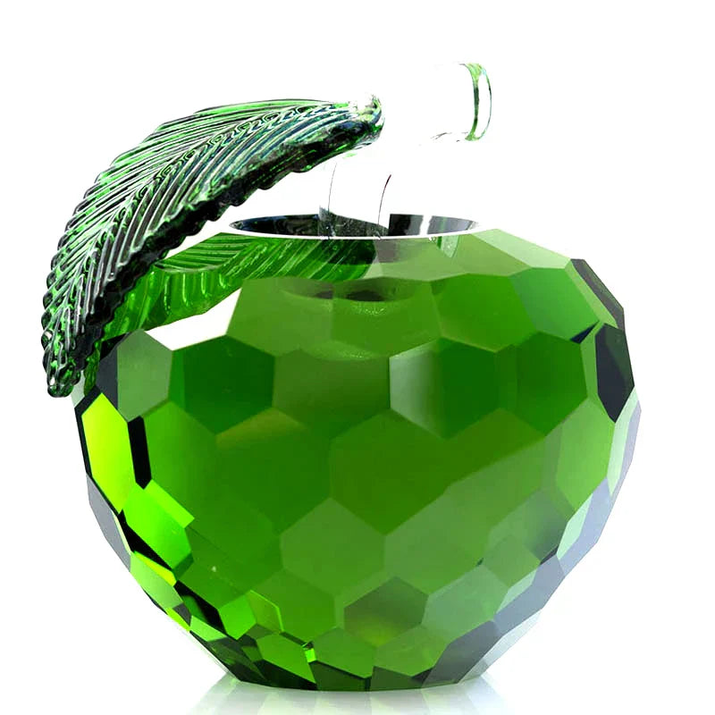 DecorBites™ ثقالة ورق زجاجية على شكل تفاحة صفراء ثلاثية الأبعاد - تماثيل للزينة لديكور مكتب المكتب
