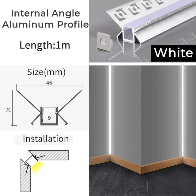 DecorBites™ 1M Frameless Embedded LED Aluminum Profile for Linear Strip Lights