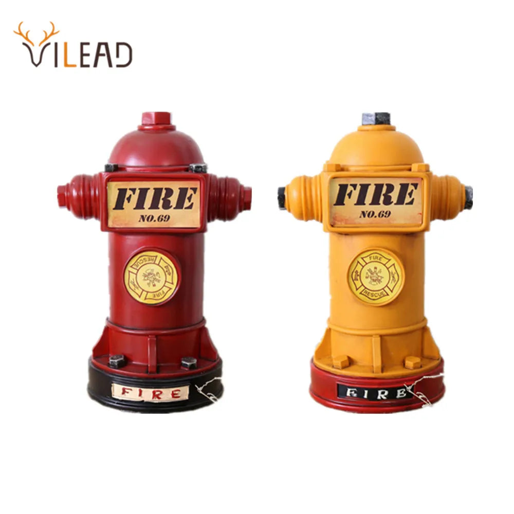 DecorBites™ 24cm Fire Hydrant Piggy Bank & Fire Extinguisher Figurine Home Decor