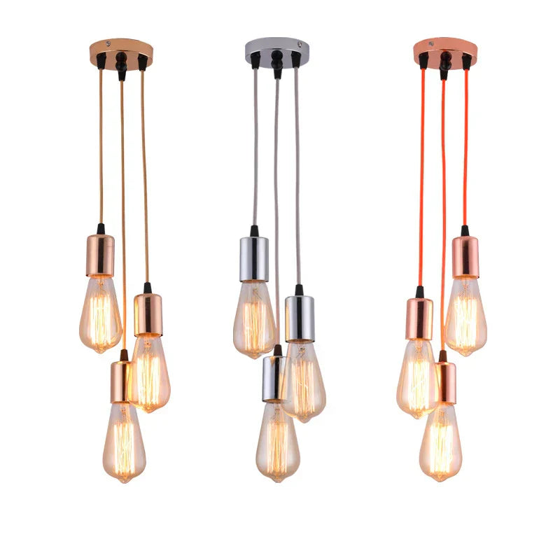 DecorBites™ 3-Head LED Pendant Lamp Industrial Ceiling E27 Retro Hanging Light