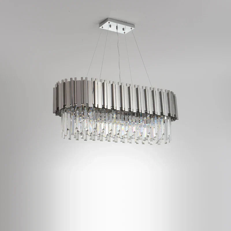 إضاءة ثريا LED كريستال بيضاوية DecorBites™ لغرفة الطعام