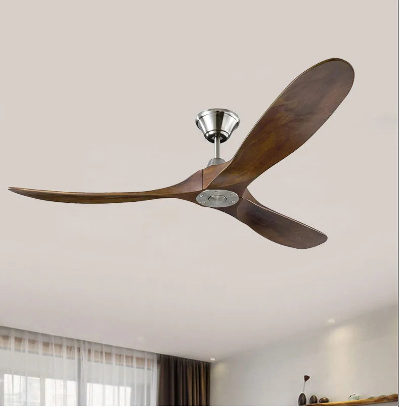 DecorBites™ 88" Large Wood Blade Ceiling Fan with Remote Control and DC Motor