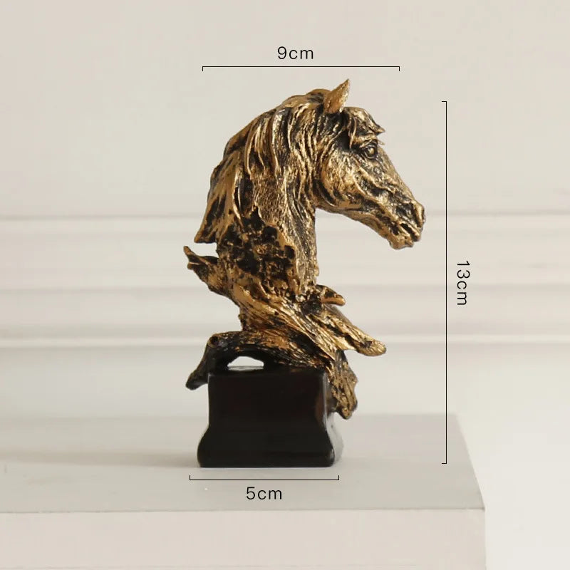 DecorBites™ Country Resin Horsehead Figurine: Creative Animal Statue for Modern Home & Office Decor