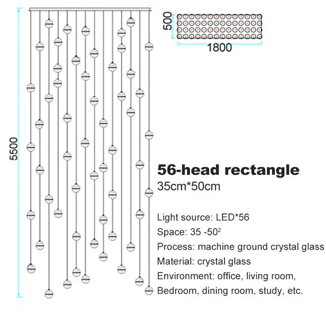 DecorBites™ Crystal Ball Chandelier: Stylish Meteor Shower Lighting for Restaurant, Bar, and Home