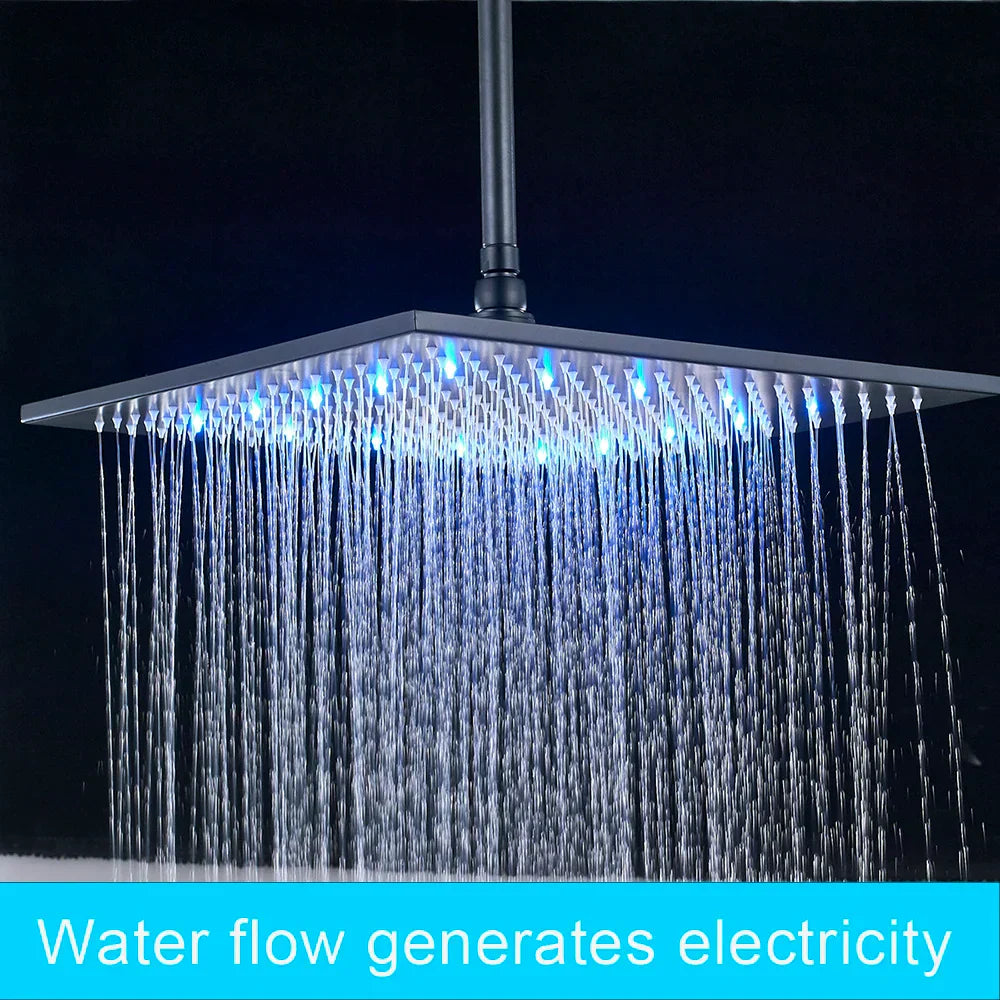 DecorBites™ Light Shower Faucet Set: Wall Mounted Rainfall Bath Mixer with Handshower