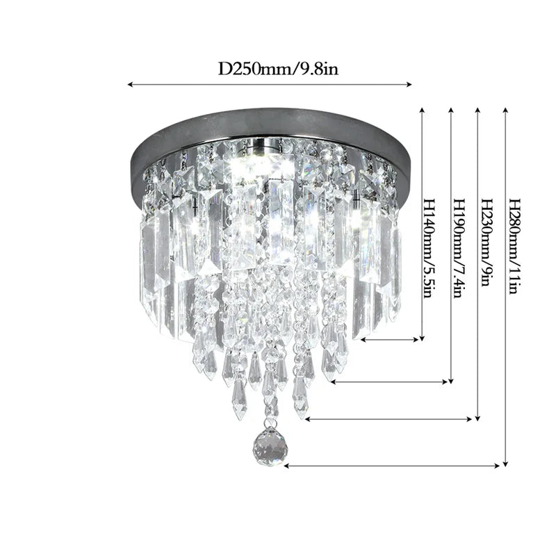 DecorBites™ Crystal LED Ceiling Chandelier Modern Lighting Fixture for Home Hotel Decor