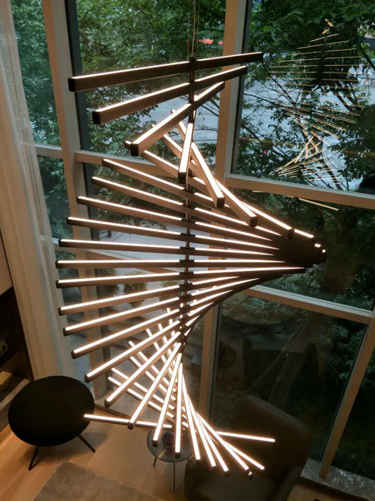 ثريا DecorBites™ Linear Fishbone: إضاءة غرفة الطعام والمكتب وغرفة المعيشة على الطراز الاسكندنافي البسيط