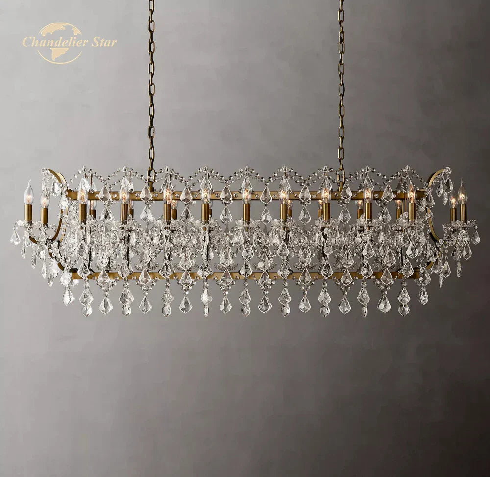DecorBites™ Crystal Iron Chandelier: Modern Brass Candle Chandeliers for Living Dining Room