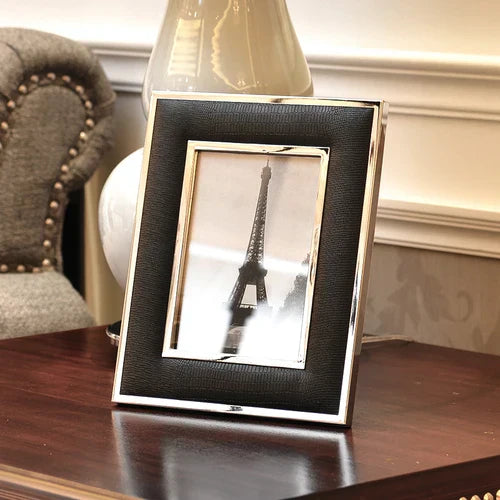 DecorBites™ Crocodile Leather Modern Photo Frame for Living Room Decor & Gifts