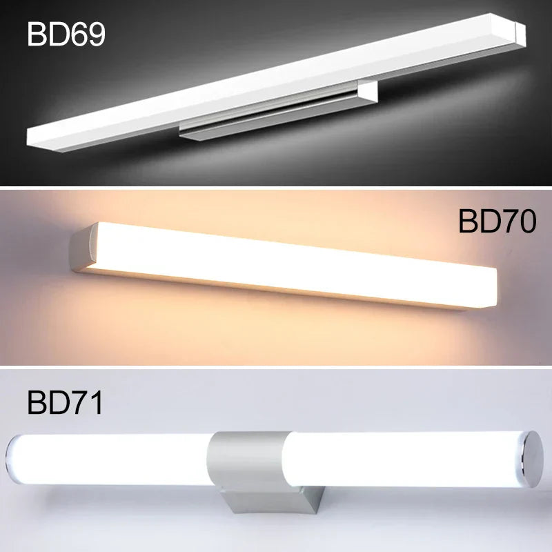 مصباح حائط LED أكريليك من DecorBites™ للحمام وغرفة النوم، تصميم بسيط وعصري، شمعدانات مضادة للضباب