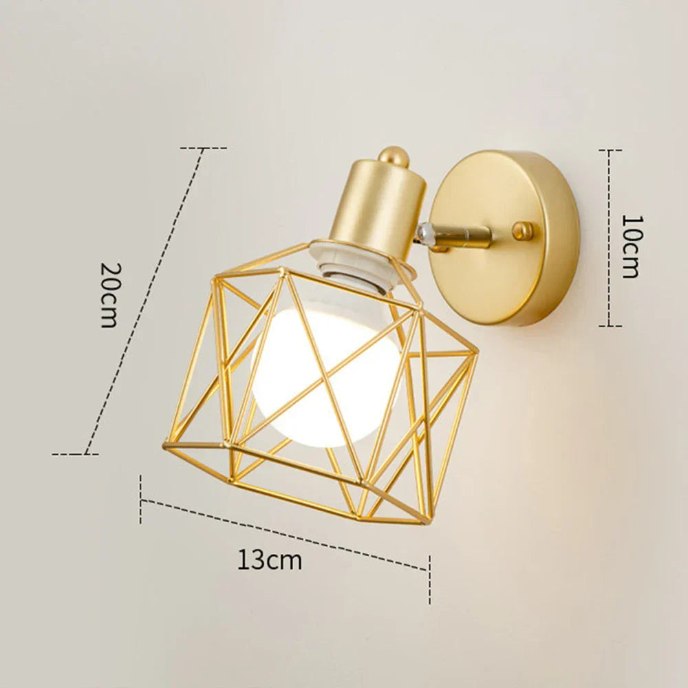 DecorBites™ Iron Cage LED Wall Light for Home Decor Indoor Lighting Fixture