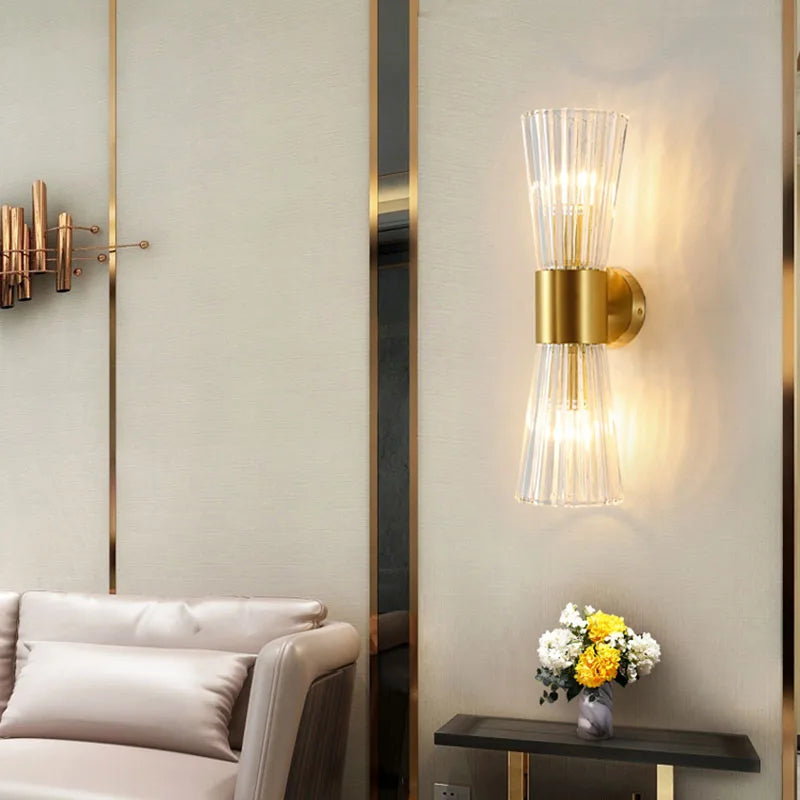 DecorBites™ Crystal Wall Sconce: Modern Home Indoor Lighting for Living Room, Staircase & Hallway
