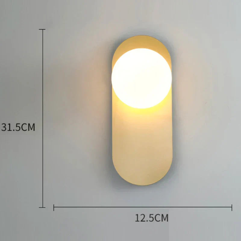 مصباح حائط DecorBites™ الزجاجي الذهبي LED للإضاءة الداخلية الأنيقة