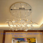 Contemporary White Seagull Resin Pendant Light