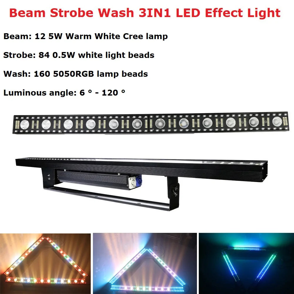 مصباح شريط غسيل جداري LED من DecorBites™ بقدرة 12X5 واط: تأثير شعاع ستروب لإضاءة DJ بخط DMX