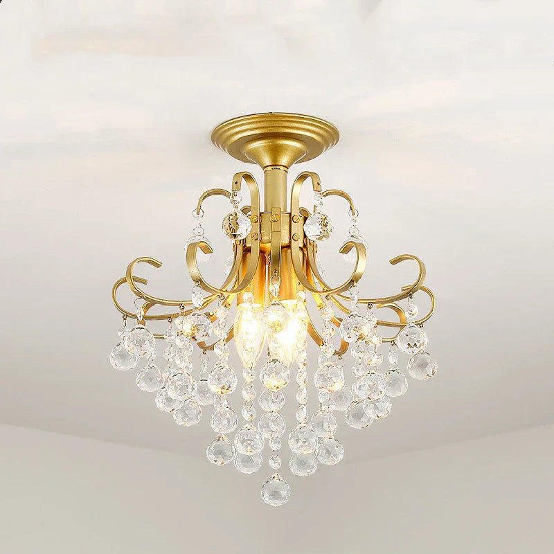 DecorBites™ Gold/Black Crystal Pendant Chandelier for Wedding Decor and Luxury Home Lighting