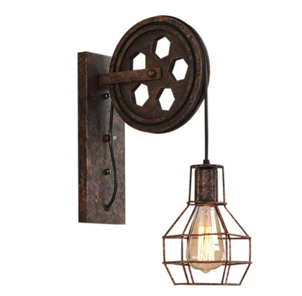 DecorBites™ Industrial Iron Wall Sconce LED Fixture for Cafe Bar Loft Decoration