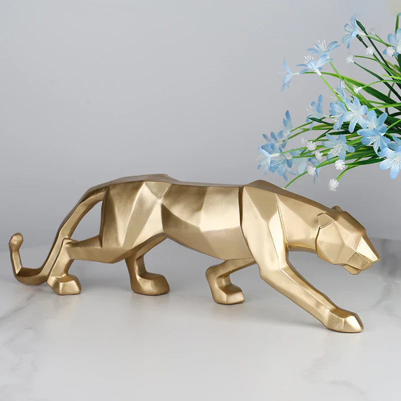 DecorBites™ Black Panther Resin Geometric Statue Decor Ornament