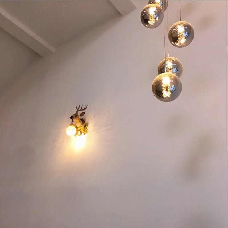 Modern Spiral Glass Ball Pendant Chandelier