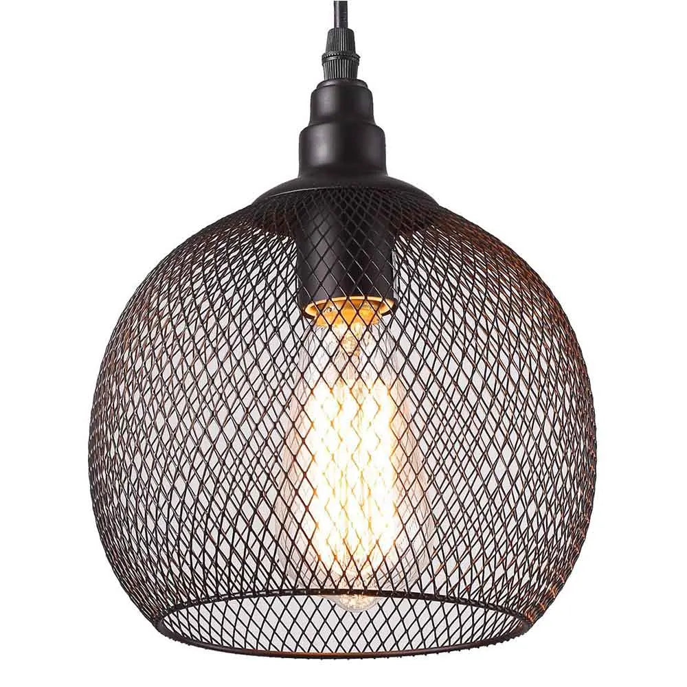 DecorBites™ Black Metal Chandelier with E27 Edison Bulb Socket for Kitchen, Restaurant, Cafe