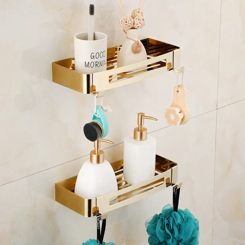 طقم اكسسوارات حمام ذهبي DecorBites™ للمناشف والورق والفرش والمزيد