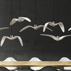 Contemporary White Seagull Resin Pendant Light